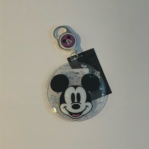 Disney Mickey Mouse Balloon Shaker with star glitter Retractable Lanyard